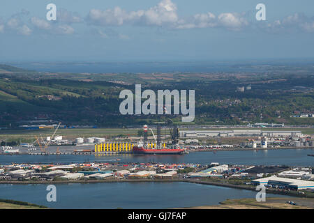 Vue sur le Lough depuis Cave Hill, Belfast Banque D'Images