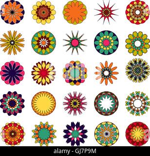 Vector mandalas. Mandala de couleur définie. Illustration de Vecteur