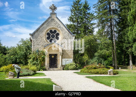 Chapelle Notre-Dame-de-l'Europe à la Première Guerre mondiale, un site de la village détruit Fleury-devant-Douaumont, Lorraine, France Banque D'Images