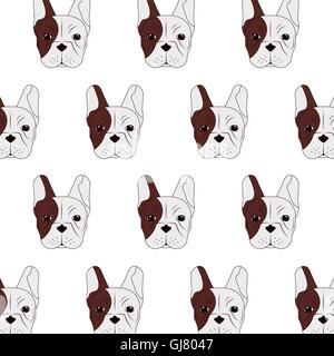 Bouledogue français icône pattern Illustration de Vecteur