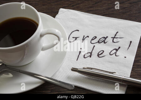 Message écrit sur nappes Banque D'Images