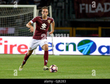 Turin, Italie. 13e Août 2016. Emiliano Moretti en action au cours de la troisième série de TIM cup entre Torino FC et FC Pro Vercelli. Torino FC gagne 4-1 au FC Pro Vercelli © Nicolò Campo/Pacific Press/Alamy Live News Banque D'Images