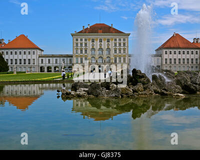 Allemagne, Berlin, Munich, château Nymphenburg, fontaine, Banque D'Images