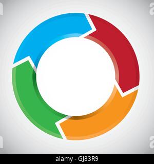 Flèche circulaire coloré vecteur graphique Illustration de Vecteur