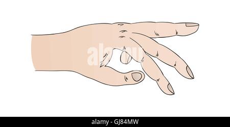 Main humaine avec l'annulaire de pointage Illustration de Vecteur