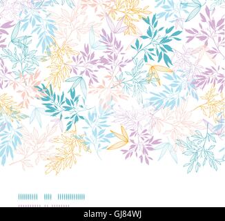 Branches pastel couleur de fond transparente horizontale Illustration de Vecteur