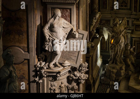 Italie, Naples : Cristo Velato dans Palazzo Sansevero. Chris voilée renommée dans le monde de l'ovr-tissus remarquables telles que la qualité de la Banque D'Images