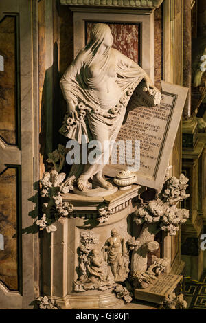 Italie, Naples : Cristo Velato dans Palazzo Sansevero. Le Christ voilé de renommée mondiale Banque D'Images