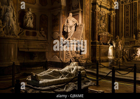 Italie, Naples : Cristo Velato dans Palazzo Sansevero. Chris voilée renommée dans le monde de l'ovr-tissus remarquables telles que la qualité de la Banque D'Images