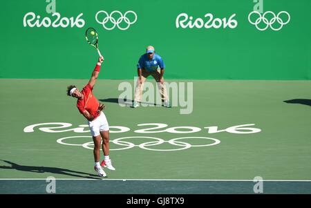 Rafael (Rafa) Nadal (ESP) . Tennis. Mens des célibataires semi finale. Centre olympique de tennis. Parc olympique. Rio de Janeiro. Le Brésil. 13/08/2016. Banque D'Images