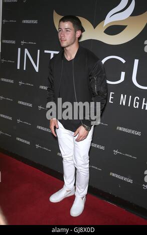 Las Vegas, NV, USA. 13e Août 2016. Nick Jonas en présence de Nick Jonas à l'Intrigue de nuit, le Wynn Las Vegas, Las Vegas, NV le 13 août 2016. Credit : MORA/Everett Collection/Alamy Live News Banque D'Images
