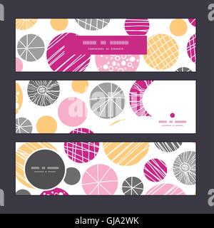 Résumé vecteur horizontal banners set bulles texturé motif de fond Illustration de Vecteur