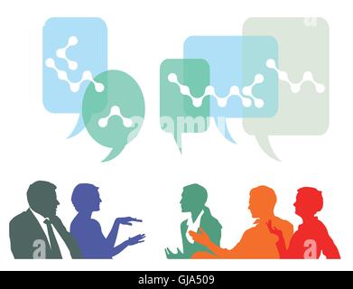 Les gens discuter et échanger des idées Illustration de Vecteur