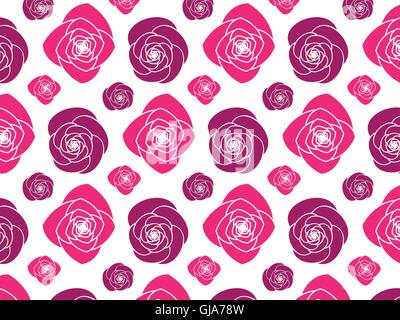 Motif de fleurs de pivoine Rose évolutive Illustration de Vecteur