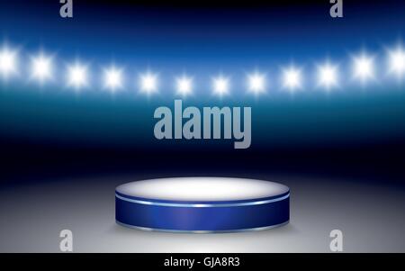 Rampe avec feux lumineux et Podium Illustration de Vecteur
