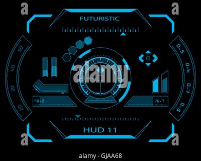 Interface utilisateur futuriste HUD Illustration de Vecteur