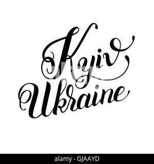 Ukraine Kiev lettrage noir et blanc part inscription pour trav Illustration de Vecteur