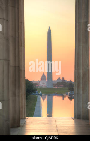 Washington monument mémorial à Washington, DC le matin Banque D'Images