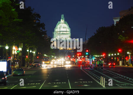State Capitol building à Washington, DC la nuit Banque D'Images
