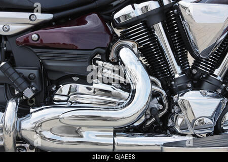 Moto side view close-up Banque D'Images