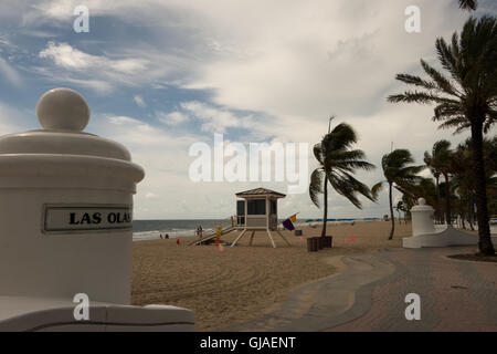 Au petit matin la plage de Ft Lauderdale, Floride où l'a1a et las olas blvd rencontrez Banque D'Images