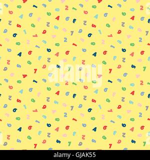 Modèle transparent avec fond jaune et numéros colorés. Modèle pour les enfants. Vector illustration. Illustration de Vecteur