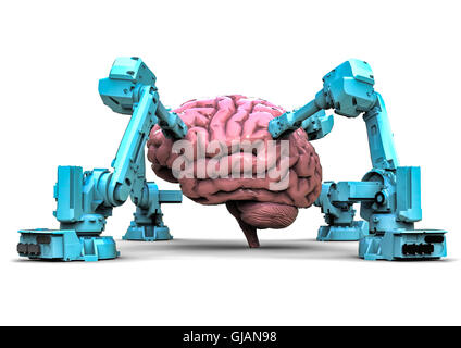 L'image de rendu 3D représentant la recherche sur le cerveau humain Banque D'Images