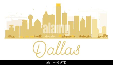 Dallas City skyline silhouette d'or. Vector illustration. Concept simple pour le tourisme présentation, bannière, un placard ou web Illustration de Vecteur