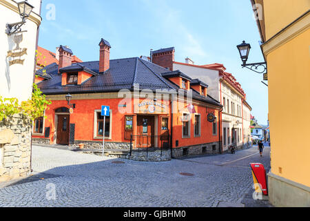 Bielsko Biala, Pologne - 07 septembre 2014 : Vue de la partie historique de Bielsko Biala dans l'été, journée ensoleillée Banque D'Images