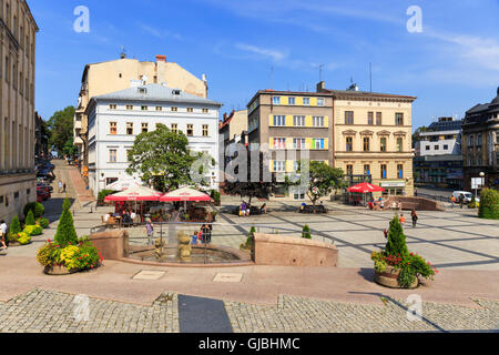 Bielsko Biala, Pologne - 07 septembre 2014 : Vue de la partie historique de Bielsko Biala dans l'été, journée ensoleillée Banque D'Images