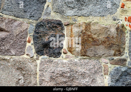 Mur fait de grandes pierres massives au château de Sønderborg Banque D'Images
