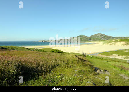 La plage de sable de Kiloran Bay. Colonsay, Hébrides intérieures, Argyll, Scotland, UK. Banque D'Images