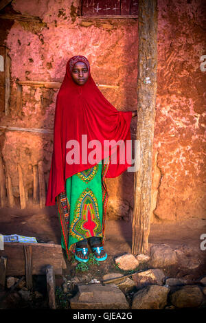 Jeune fille de la tribu Borana en Ethiopie Banque D'Images