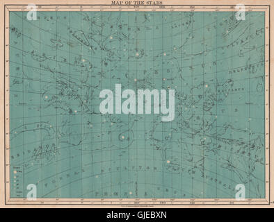 L'ASTRONOMIE. Carte du ciel. Verseau Poissons Bélier Pégase Andromède. JOHNSTON, 1906 Banque D'Images
