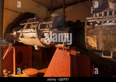 A l'intérieur de la salle des machines sur le HMS Caroline, amarré dans le quartier Titanic, Belfast Banque D'Images