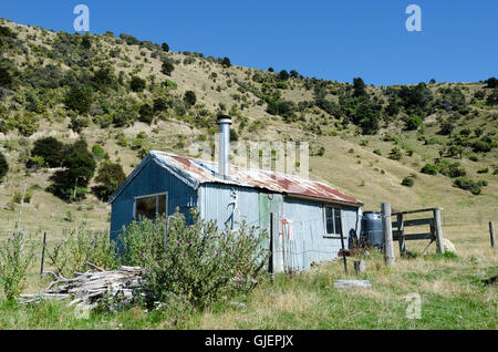 Haut pays bergers hut, Bluff, South Island, New Zealand Banque D'Images