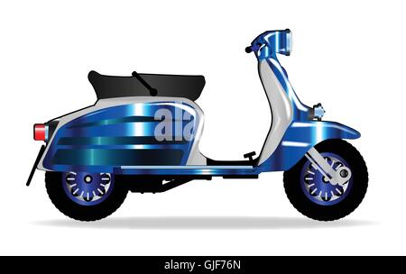 Un typique style 1960 scooter sur un fond blanc Illustration de Vecteur