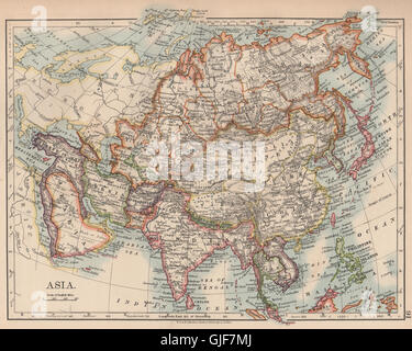 Politique de l'Asie. La Perse (Iran) Siam Chine Japon Corée Hejaz, Turkestan, 1906 map Banque D'Images