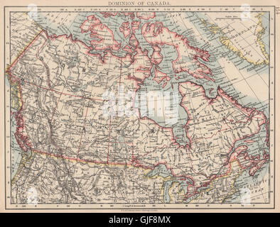 L'AMÉRIQUE DU NORD BRITANNIQUE. Canada colonial. Chemin de fer du Canadien Pacifique, 1906 map Banque D'Images