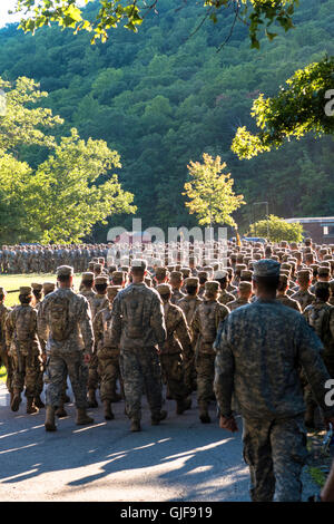 La formation des cadets au camp Buckner, United States Military Academy, West Point, NY, USA Banque D'Images