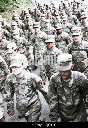 La formation des cadets au camp Buckner, United States Military Academy, West Point, NY, USA Banque D'Images