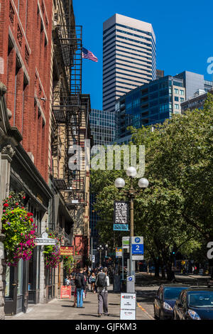 Pioneer Square, Seattle, Washington, USA Banque D'Images