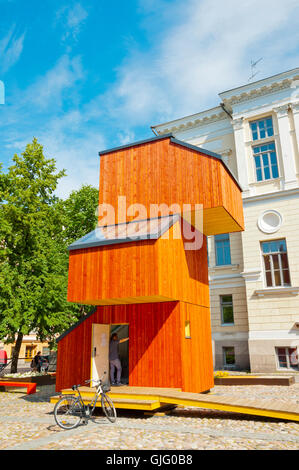 Suomen arkkitehtuurimuseo, Musée de l'architecture finlandaise, avec sol en bois KoKoon, Helsinki, Finlande Banque D'Images