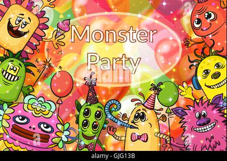 Cartoon Monstres Background Illustration de Vecteur