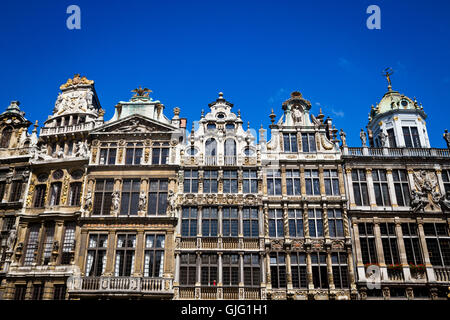 Ancienne maison de guilde façades de la Grand Place à Bruxelles, Belgique Banque D'Images