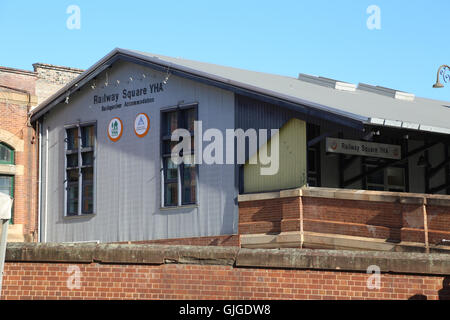 Place de la gare d'hébergement backpacker à Sydney, Australie. Banque D'Images