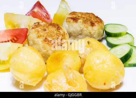 La photo illustre avec boulettes de pommes de terre Banque D'Images