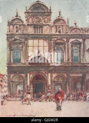 VENEZIA.'Scuola di San Marco' par Mortimer Menpes. Antique print 1916, Venise Banque D'Images