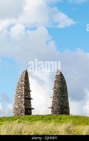 Monument à la ferme Point Raiders on l'île de Lewis dans les Hébrides extérieures. Banque D'Images