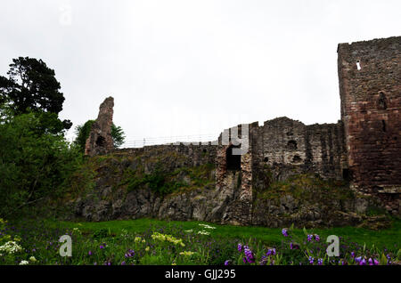 Une partie de la demeure de Hailes Castle sur les rives de la North Tyne River, près de Haddington, Ecosse. Banque D'Images